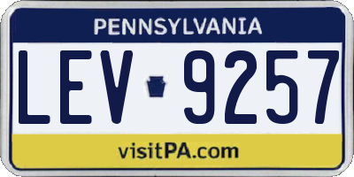 PA license plate LEV9257