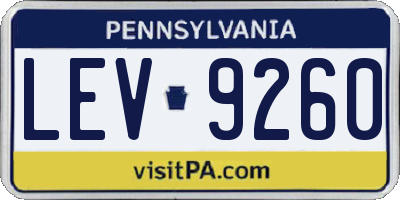 PA license plate LEV9260