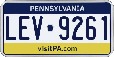 PA license plate LEV9261