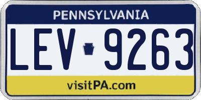 PA license plate LEV9263