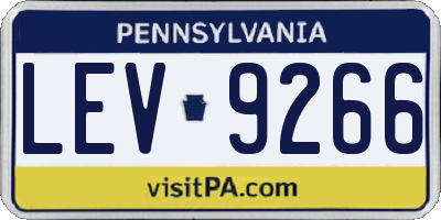 PA license plate LEV9266