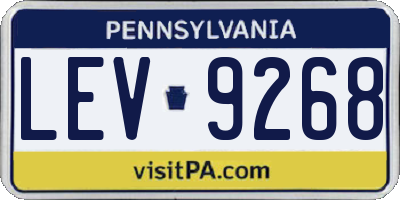 PA license plate LEV9268