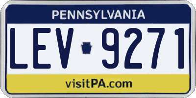 PA license plate LEV9271