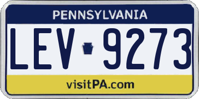 PA license plate LEV9273