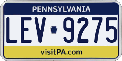 PA license plate LEV9275