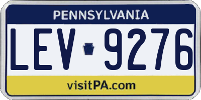PA license plate LEV9276