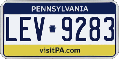 PA license plate LEV9283