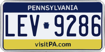 PA license plate LEV9286