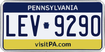 PA license plate LEV9290