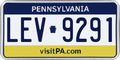PA license plate LEV9291