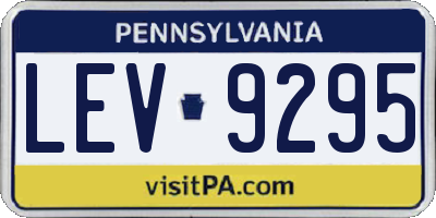 PA license plate LEV9295