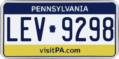 PA license plate LEV9298