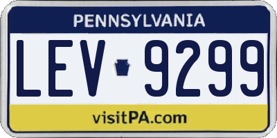 PA license plate LEV9299