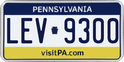 PA license plate LEV9300