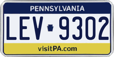 PA license plate LEV9302