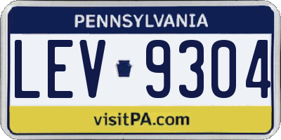PA license plate LEV9304