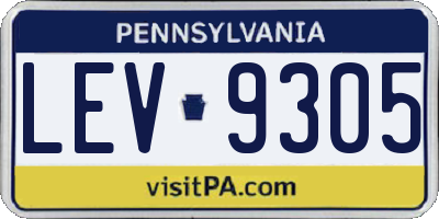 PA license plate LEV9305
