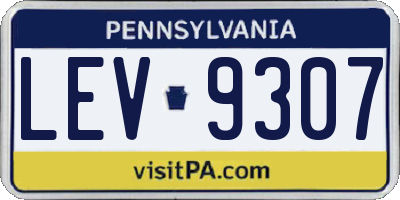 PA license plate LEV9307