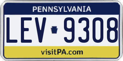 PA license plate LEV9308