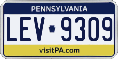 PA license plate LEV9309