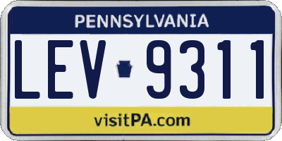 PA license plate LEV9311