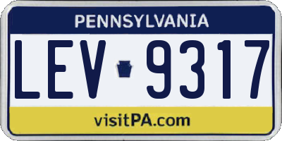 PA license plate LEV9317