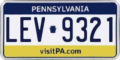 PA license plate LEV9321