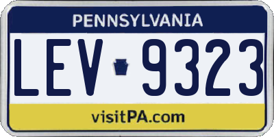 PA license plate LEV9323