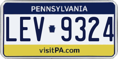 PA license plate LEV9324