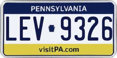PA license plate LEV9326