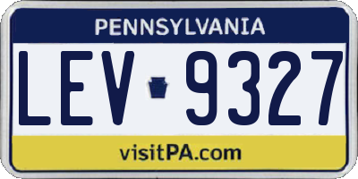 PA license plate LEV9327
