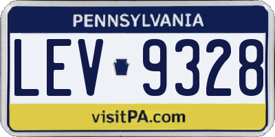 PA license plate LEV9328