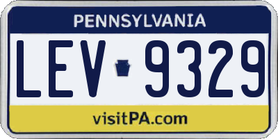 PA license plate LEV9329