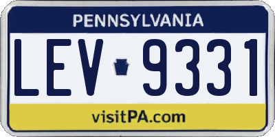PA license plate LEV9331