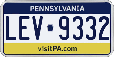 PA license plate LEV9332