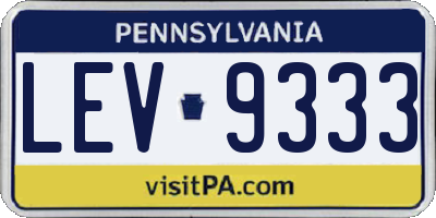 PA license plate LEV9333