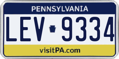 PA license plate LEV9334