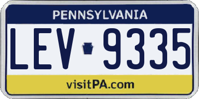 PA license plate LEV9335