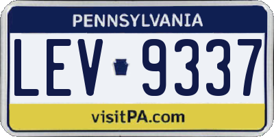 PA license plate LEV9337