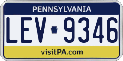 PA license plate LEV9346