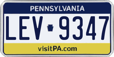 PA license plate LEV9347