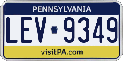 PA license plate LEV9349