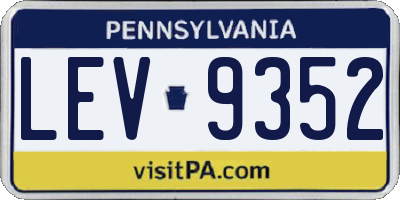 PA license plate LEV9352