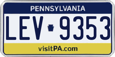 PA license plate LEV9353