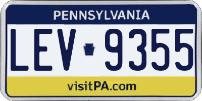 PA license plate LEV9355
