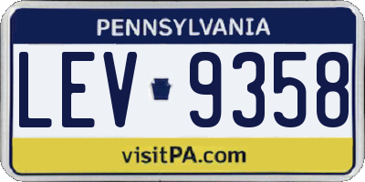 PA license plate LEV9358