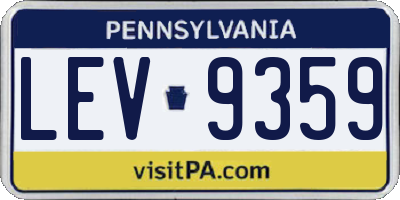 PA license plate LEV9359