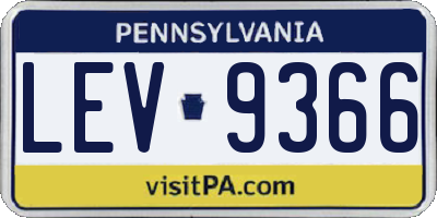 PA license plate LEV9366