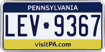 PA license plate LEV9367