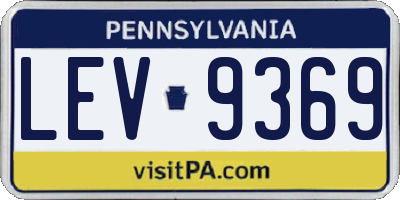 PA license plate LEV9369